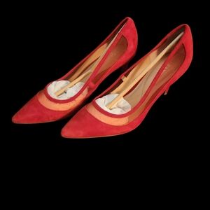 Alfani Red Heels with Suede Finish and Medium Slim Heel